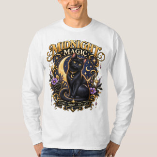 Midnight Magic Svart Katt T-Shirt |