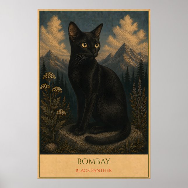 Midnight Majesty: Bombay Cat Poster (Framsidan)