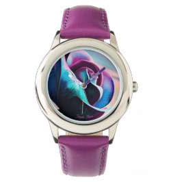 Midnight Majesty: Mörk Beauty of Black Ro Armbandsur