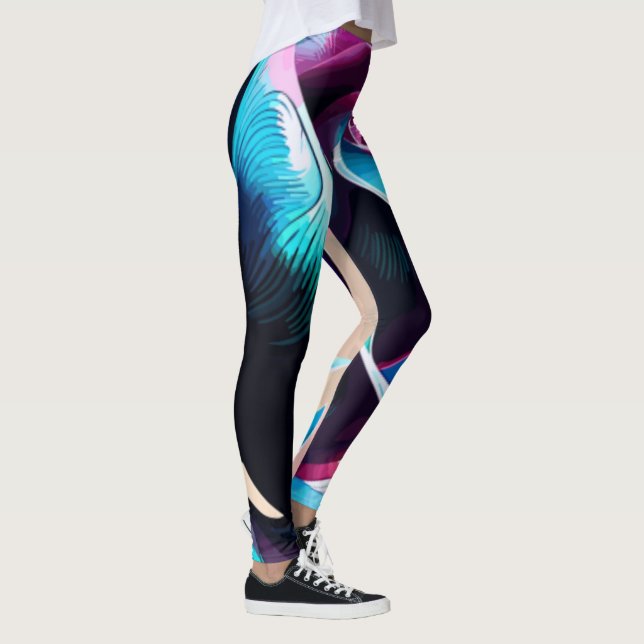 Midnight Majesty: Mörk Beauty of Black Ro Leggings (Höger)