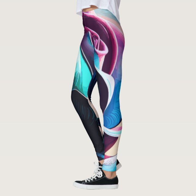 Midnight Majesty: Mörk Beauty of Black Ro Leggings (Vänster)