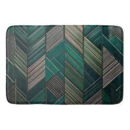 Midnight Malachite: Modern Art Deco Teal  Badrumsmatta