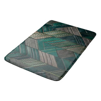 Midnight Malachite: Modern Art Deco Turkos Badrumsmatta