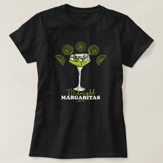 Midnight margaritas 1692, häxor, Salem Witches T Shirt (Design framsida)