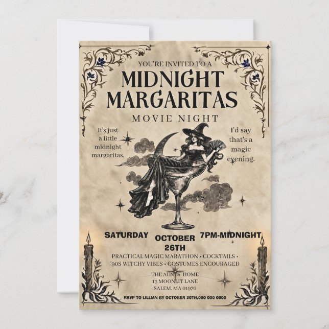 Midnight Margaritas  Inbjudningar (Framsida)