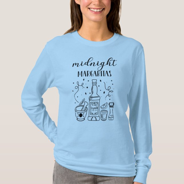 Midnight Margaritas Långärmad T-Shirt (Framsida)