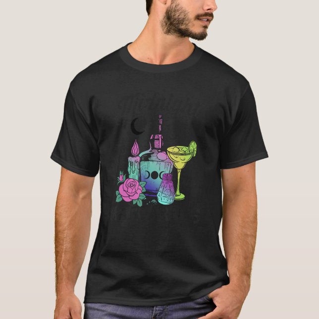 Midnight Margaritas Magic Brew Spellcaster Witch T Shirt (Framsida)