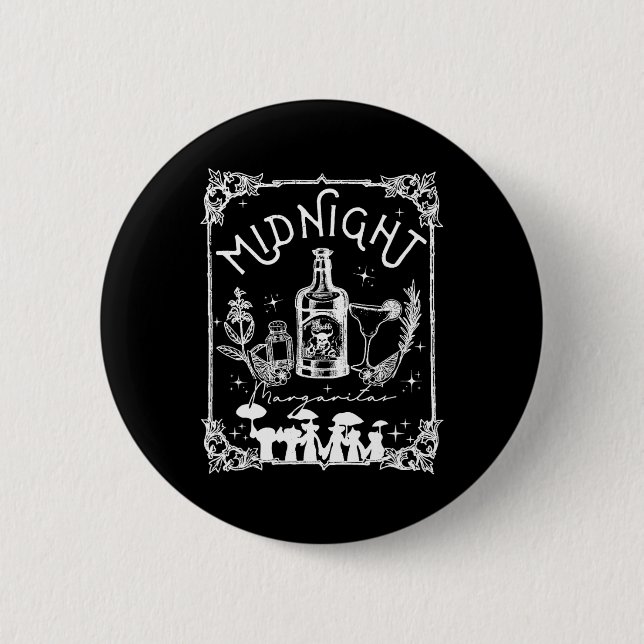 Midnight Margaritas Practical Magic Tee Halloween Knapp (Framsida)