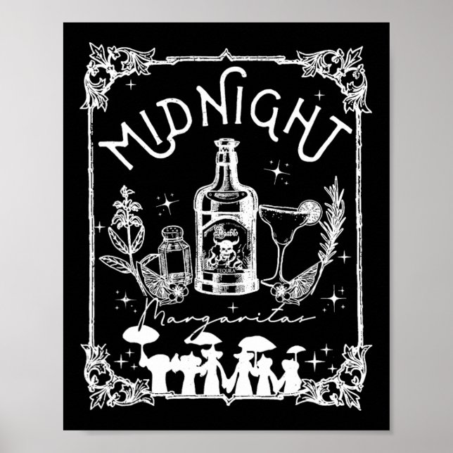 Midnight Margaritas Practical Magic Tee Halloween Poster (Framsidan)