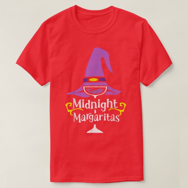 Midnight Margaritas Witch Halloween Drinking T Shirt (Design framsida)