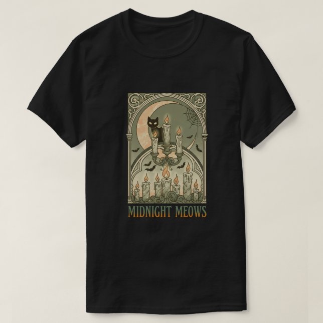 MIDNIGHT MEOW T SHIRT (Design framsida)
