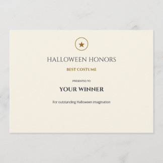 Midnight Merit Redigerbar Halloween-belöningskort Inbjudningar