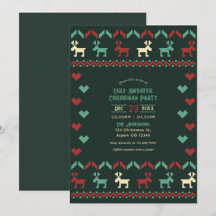 Midnight Mistletoe Ugly Sweater jul Party Inbjudningar