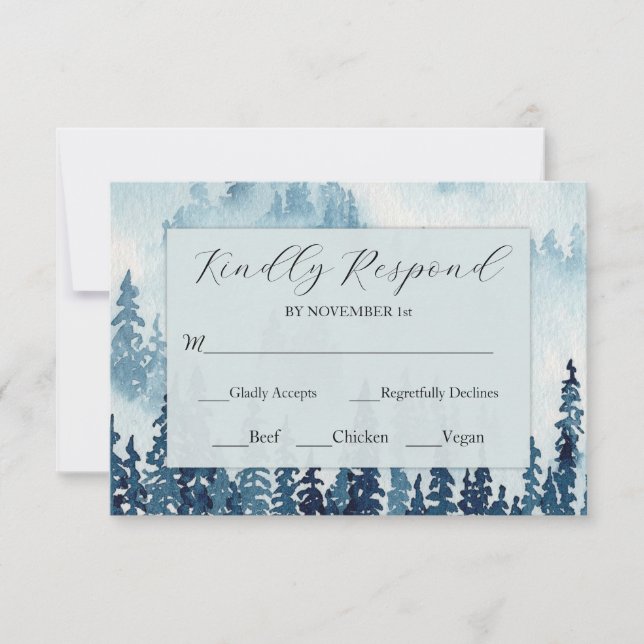 Midnight Moonlight Rustic Bröllop OSA Card (Framsida)