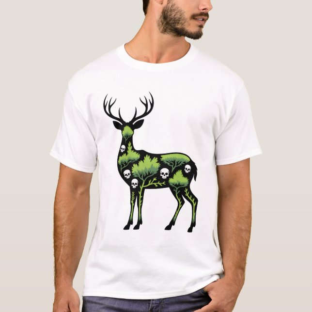 Midnight Moss Deer T Shirt (Framsida)