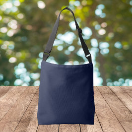 Midnight Navy Blue Solid Färg Axelväska