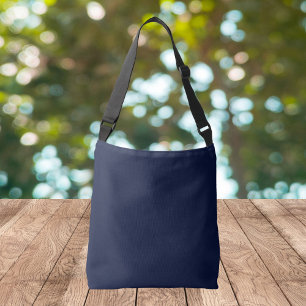 Midnight Navy Blue Solid Färg Axelväska