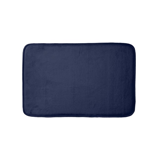 Midnight Navy Blue Solid Färg Badrumsmatta (Framsidan)