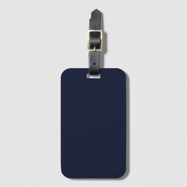 Midnight Navy Blue Solid Färg Bagagebricka (Framsida vertikal)