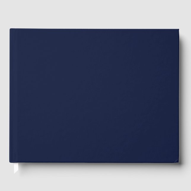 Midnight Navy Blue Solid Färg Gästböcker (Framsida)