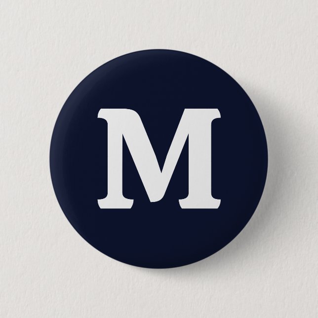 Midnight Navy Blue Solid Färg Knapp (Framsida)