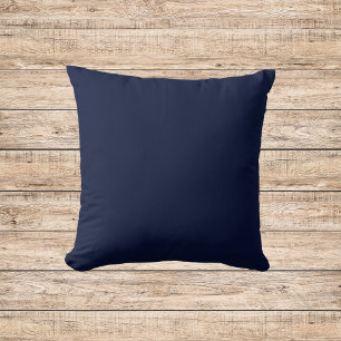 Midnight Navy Blue Solid Färg Kudde