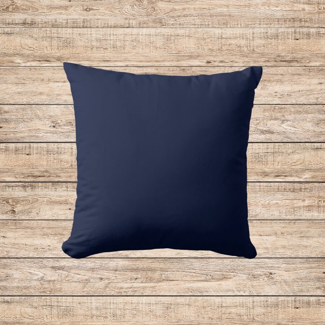 Midnight Navy Blue Solid Färg Kudde (Skapare uppladdad)