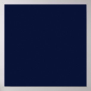 Midnight Navy Blue Solid Färg Poster