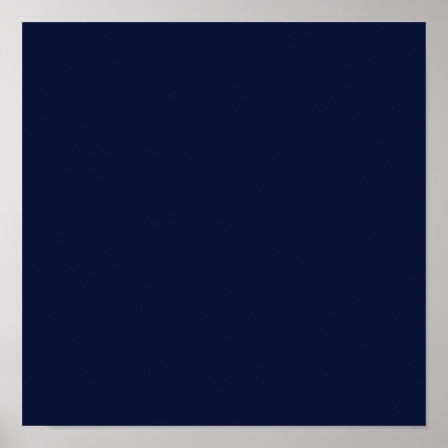 Midnight Navy Blue Solid Färg Poster (Framsidan)