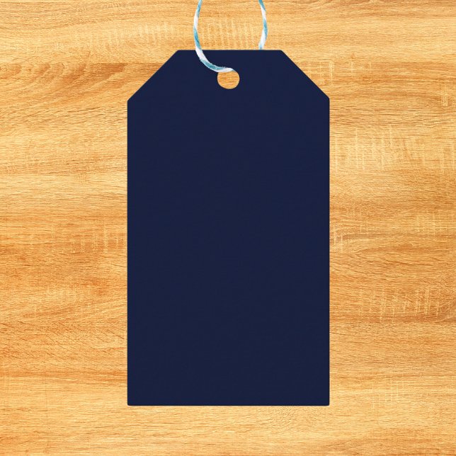 Midnight Navy Blue Solid Färg Presentetikett (Skapare uppladdad)
