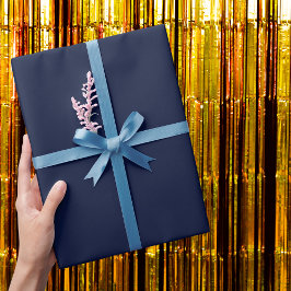 Midnight Navy Blue Solid Färg Presentpapper