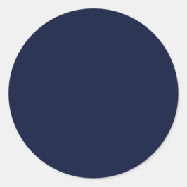 Midnight Navy Blue Solid Färg Runt Klistermärke