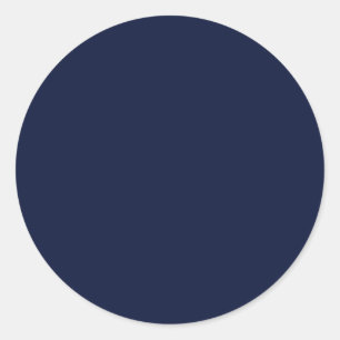 Midnight Navy Blue Solid Färg Runt Klistermärke