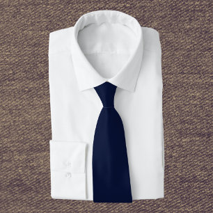 Midnight Navy Blue Solid Färg Slips