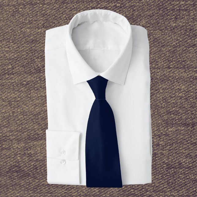 Midnight Navy Blue Solid Färg Slips (Skapare uppladdad)