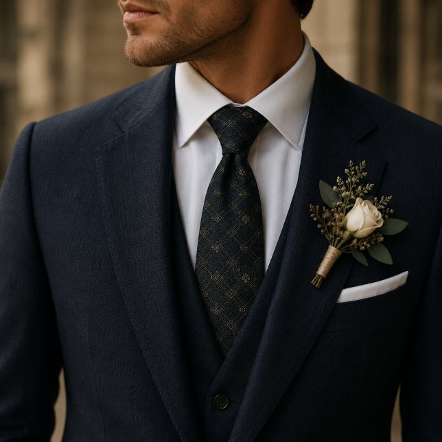 Midnight Navy Heritage Jacquard Lyx Slips (Skapare uppladdad)