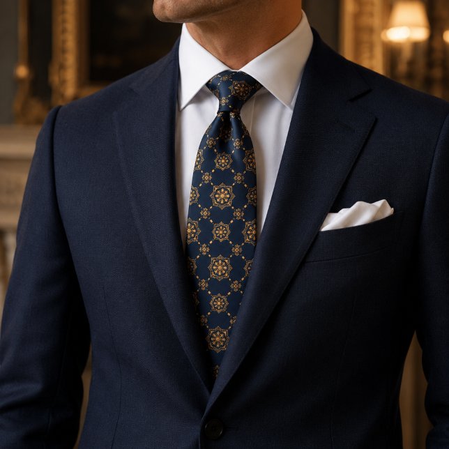 Midnight Navy Imperial Medallion Lyx Slips (Skapare uppladdad)