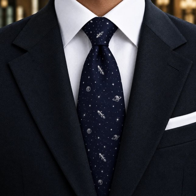 Midnight Navy Kosmisk Mönster Slips (Skapare uppladdad)