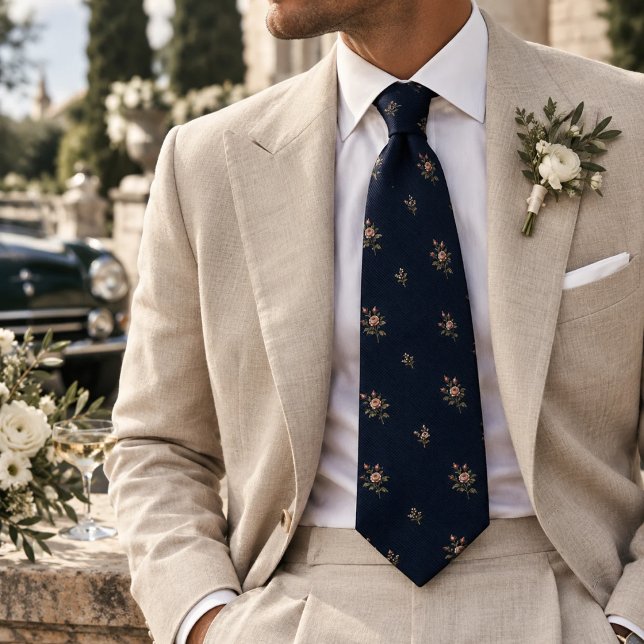 Midnight Navy Rose Heritage Botaniskt Mönster Slips (Skapare uppladdad)