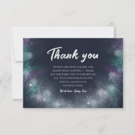 Midnight Navy Winter Pine Baby Shower Thank You Tack Kort