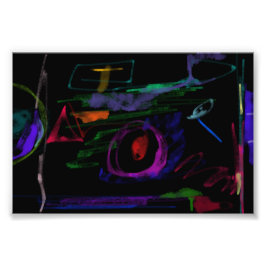 Midnight Neon Lysande Ekon Fototryck
