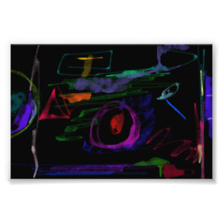 Midnight Neon Lysande Ekon Fototryck