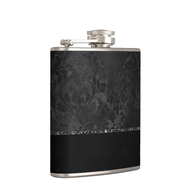 Midnight Onyx Romantik | Svart satiny Grunge Damas Fickplunta (Höger)