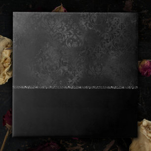 Midnight Onyx Romantik Svart satiny Grunge Damas Kakelplatta