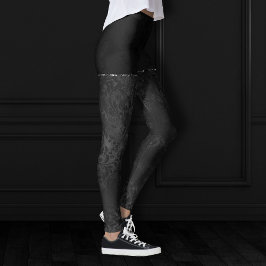Midnight Onyx Romantik | Svart satiny Grunge Damas Leggings