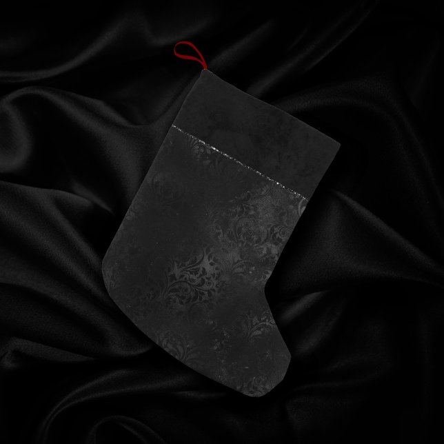 Midnight Onyx Romantik | Svart satiny Grunge Damas Liten Julstrumpa (Skapare uppladdad)
