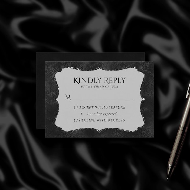 Midnight Onyx Romantik | Svart satiny Grunge Damas OSA Kort (Skapare uppladdad)