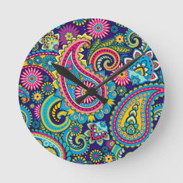 Midnight Paisley Rund Klocka
