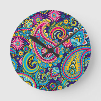 Midnight Paisley Rund Klocka