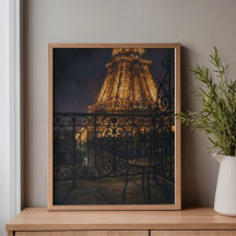 Midnight Paris Eiffeltornets balkong